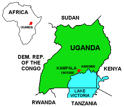 map of Uganda